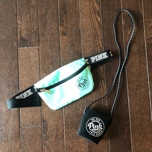 NEW! Pink Teal Fanny Pack and Coozie Lanyard